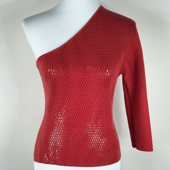 Cache Tops | Cache Red One Shoulder Top Sparkle 34 Sleeve | Poshmark